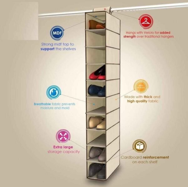 10 Tier Hanging Cloth Organizer/Storage Organizer