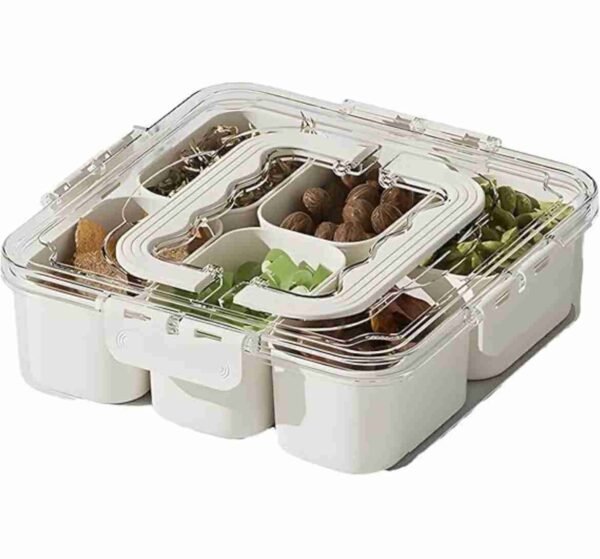 6 Compartment Fridge Organizer: Convenient Storage Box for Snacks, Vegetables, Fruits