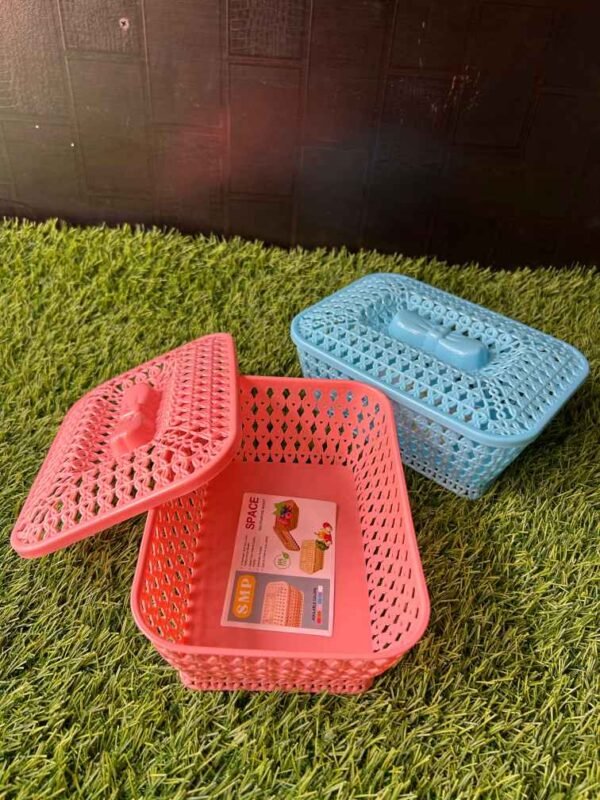 Multipurpose Kitchen Storage Basket with Lid _Square shape _Design 2