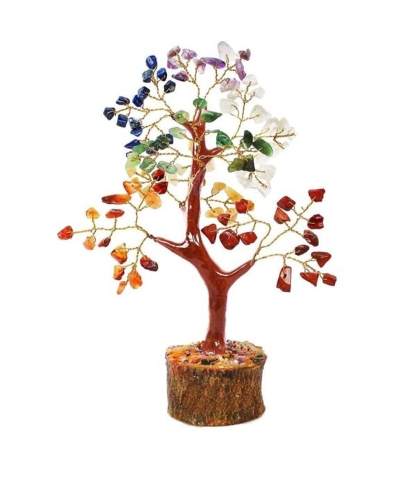 7 Chakra Tree-Natural Stone | Good Luck Gemstone Tree | Positive Energy, Money Tree | Original with Certificate