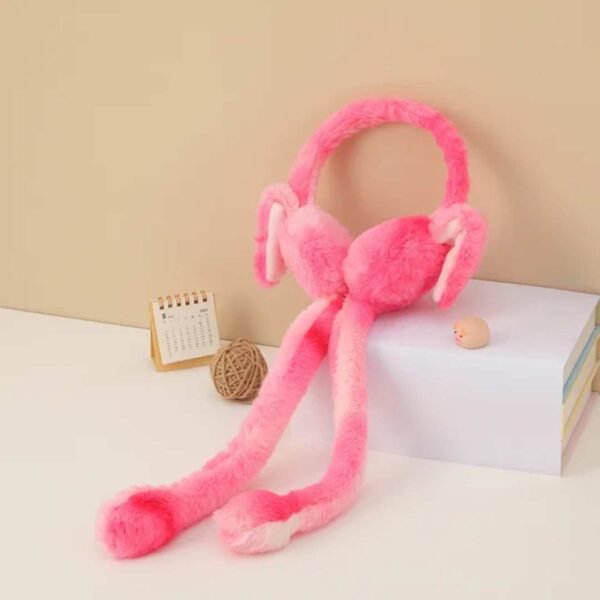 Winter Warm Rabbit Earmuffs with moving ang Jumping/ warm flush headband