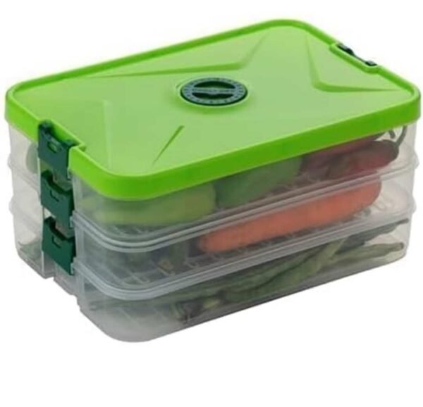 3 Layer Fridge Storage Box/Stackable Refrigerator Organizer with Lid